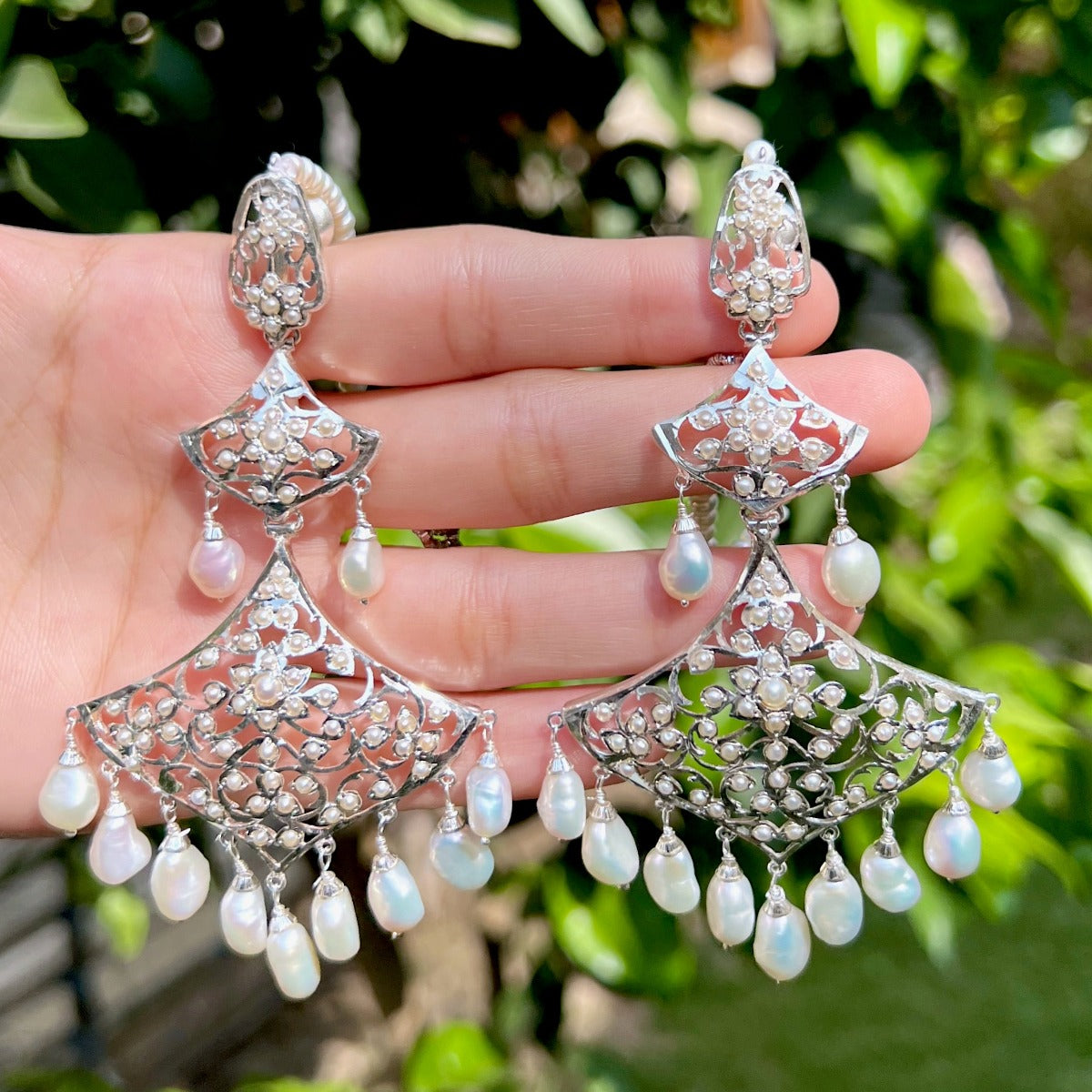 sterling silver earrings indo western design