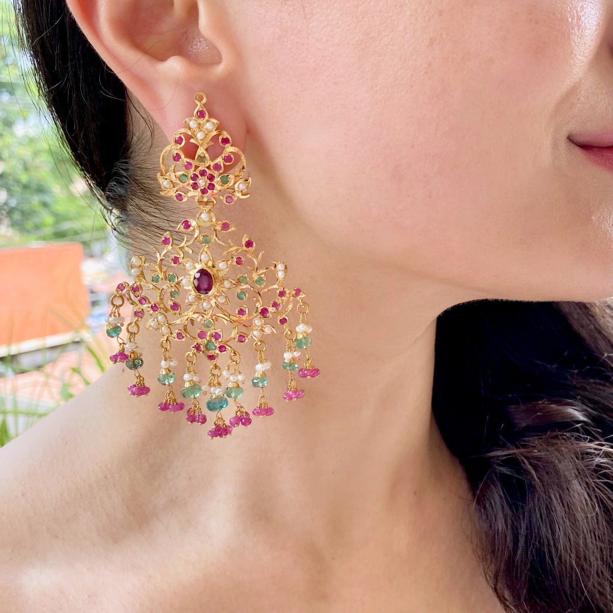 Buy New Design 1 Gram Gold Earrings Flower Pattern Earrings for Girls