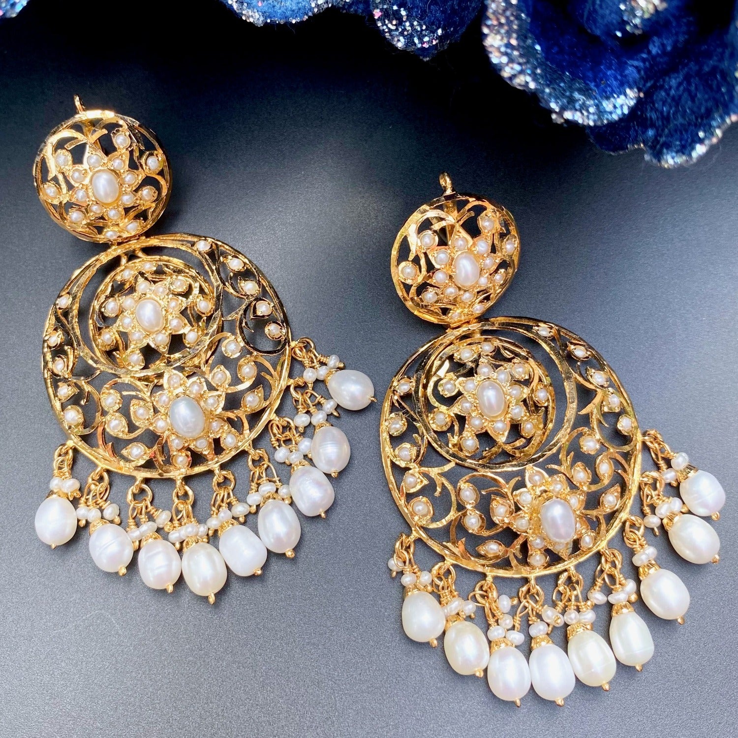 traditional chandbali earrings in gold