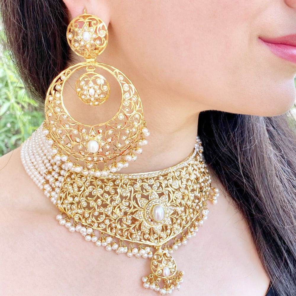 bridal choker with chandbali