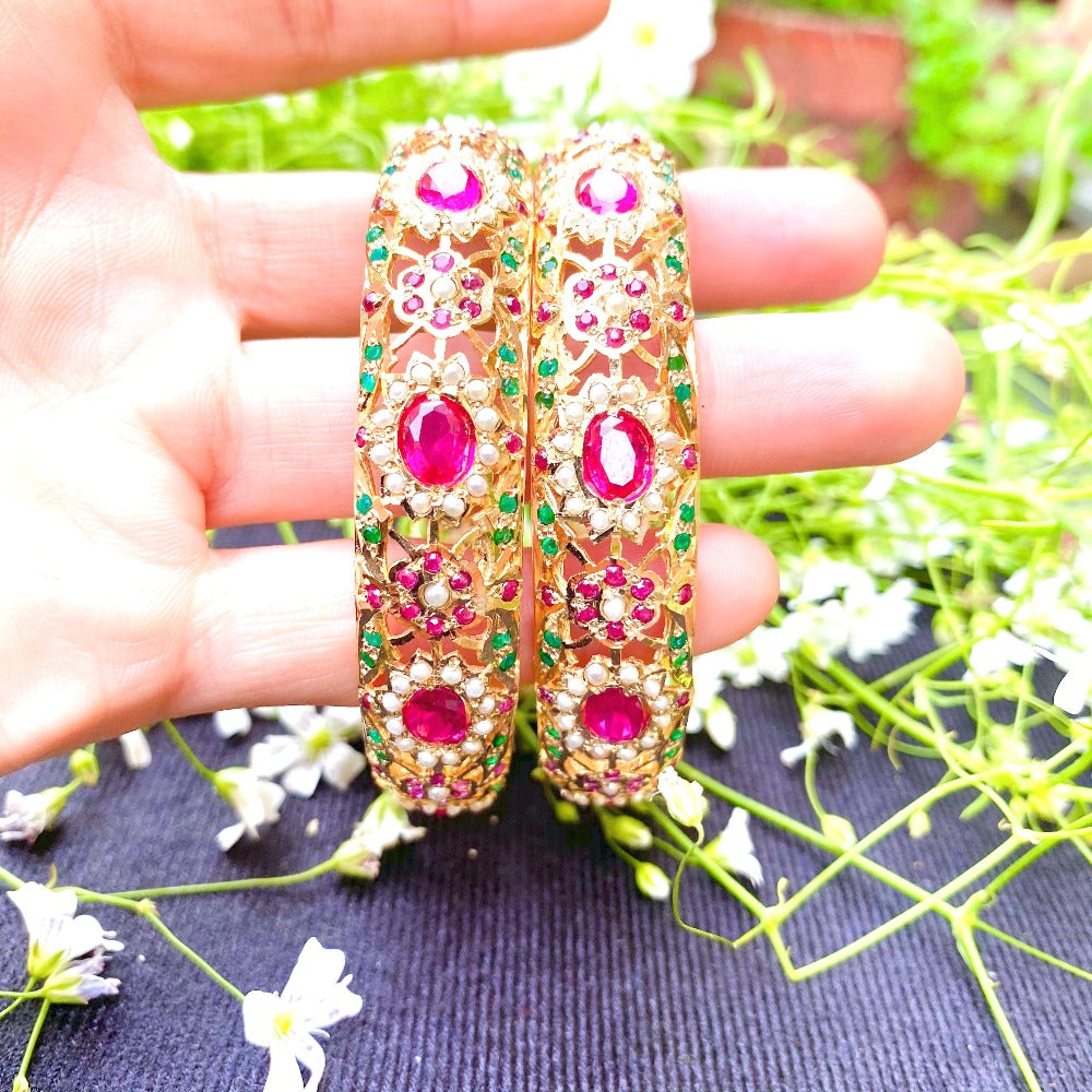 hyderbadi ruby emerald bangles