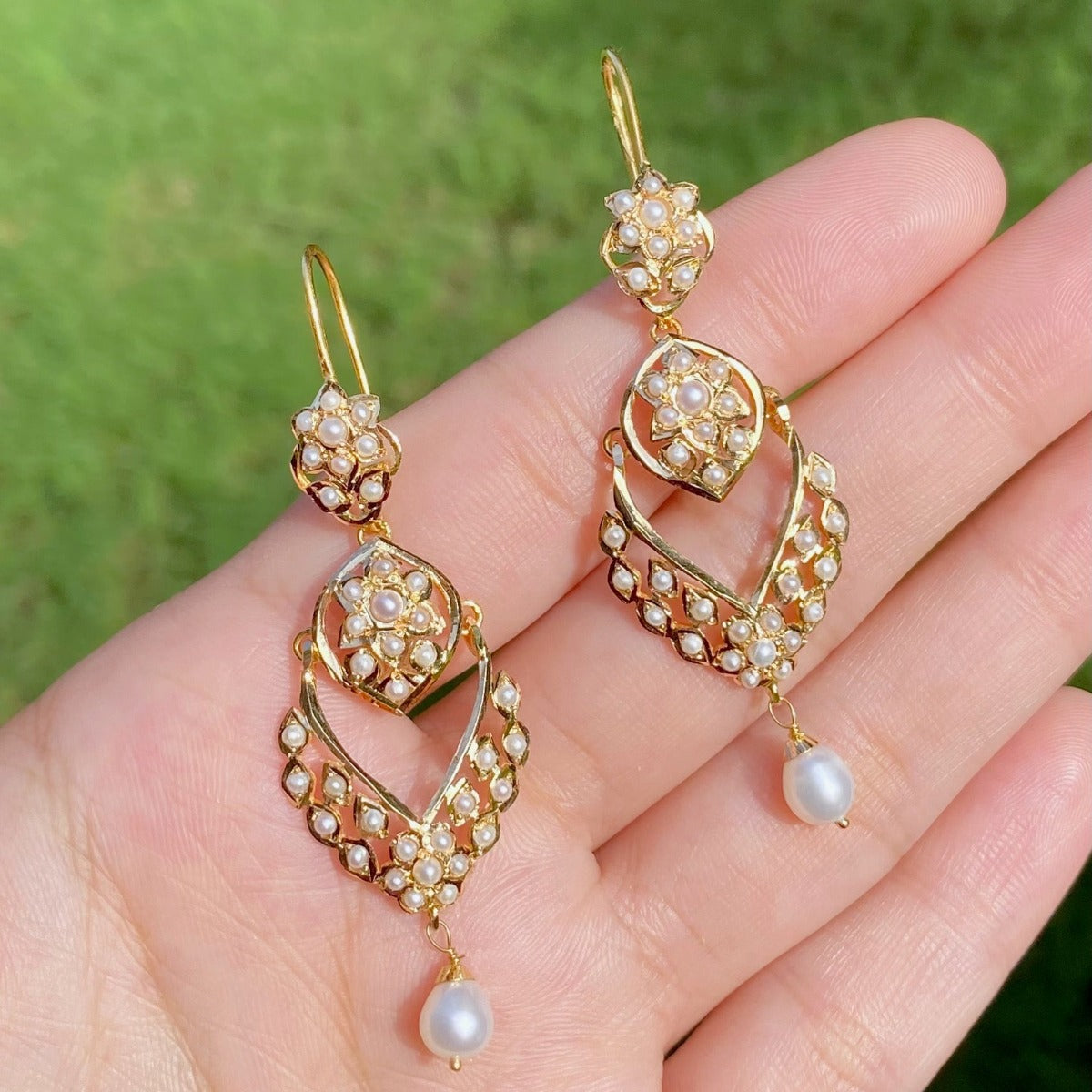 Fancy Gold Earrings By Lagu Bandhu - Lagu Bandhu