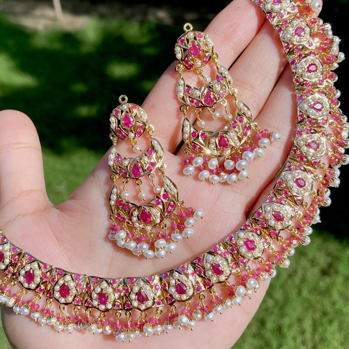 real gold necklace set online in india
