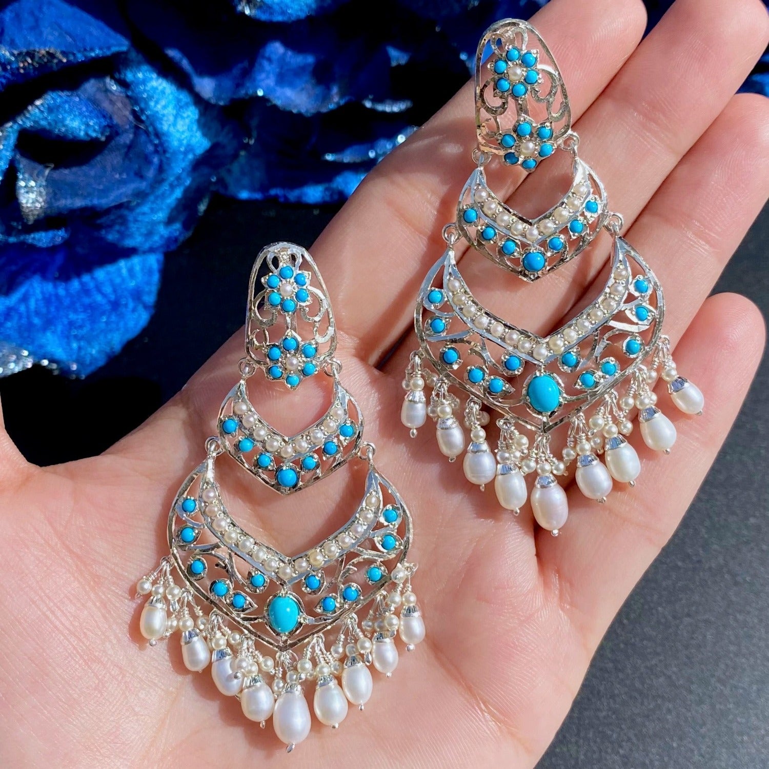 buy jadau silver earrings online