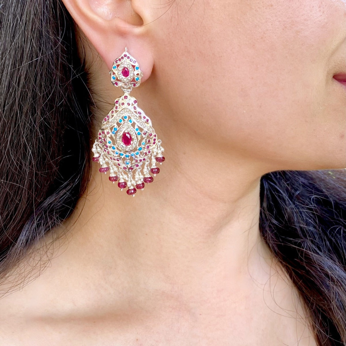 buy bohemian silver earrings online
