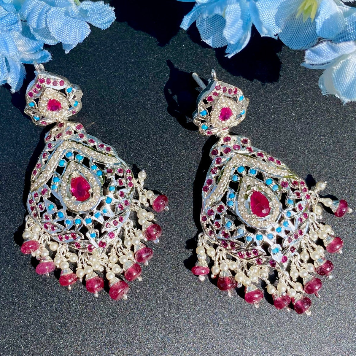 tribe silver earrings