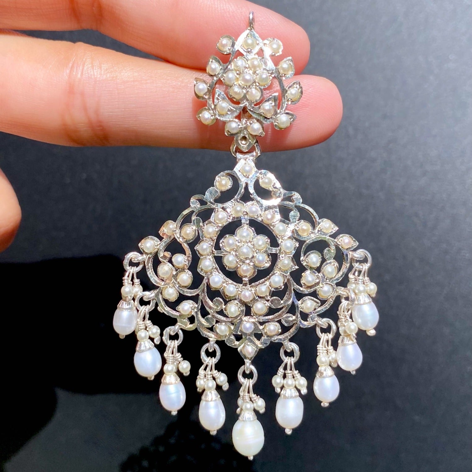 jadau earrings silver