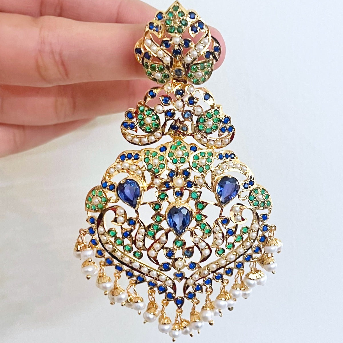 Mughal jewellery jadau earrings