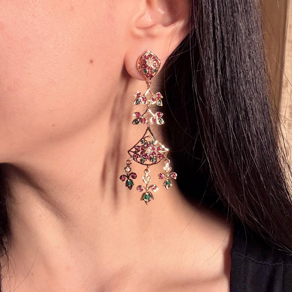 Buy Gold Earrings Online 22k Jadau Gold Jewelry