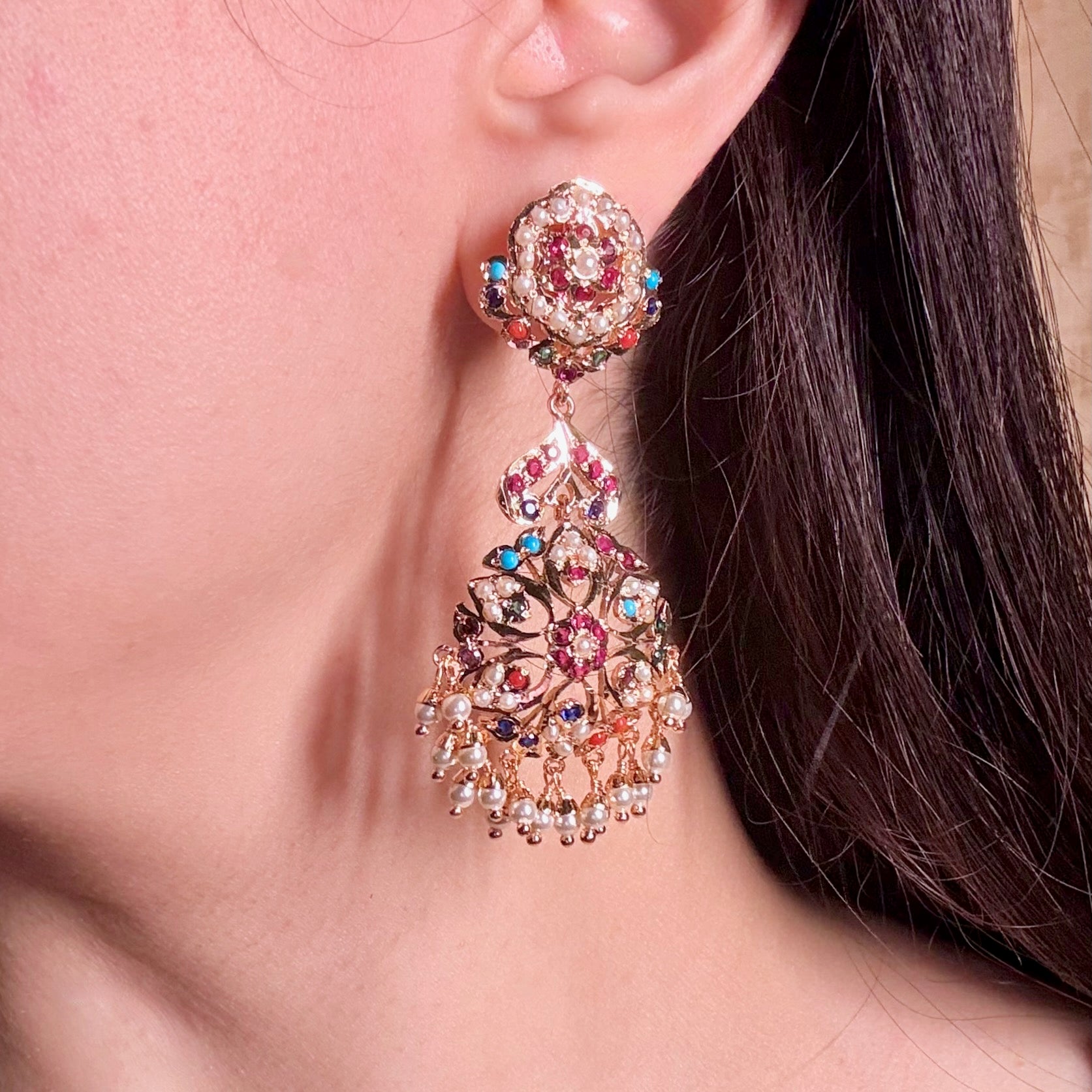 Gold Plated Danglers For Women BER 048
