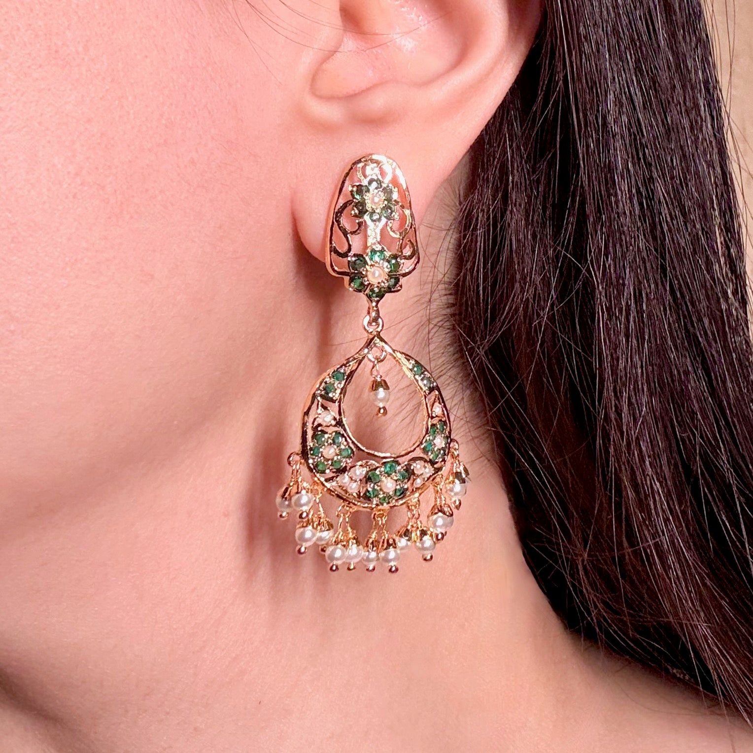 Gold Plated Chandbalis For Women BER 034