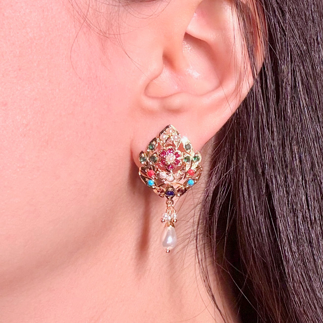 Gold Plated Stud Earrings For Women BER 028