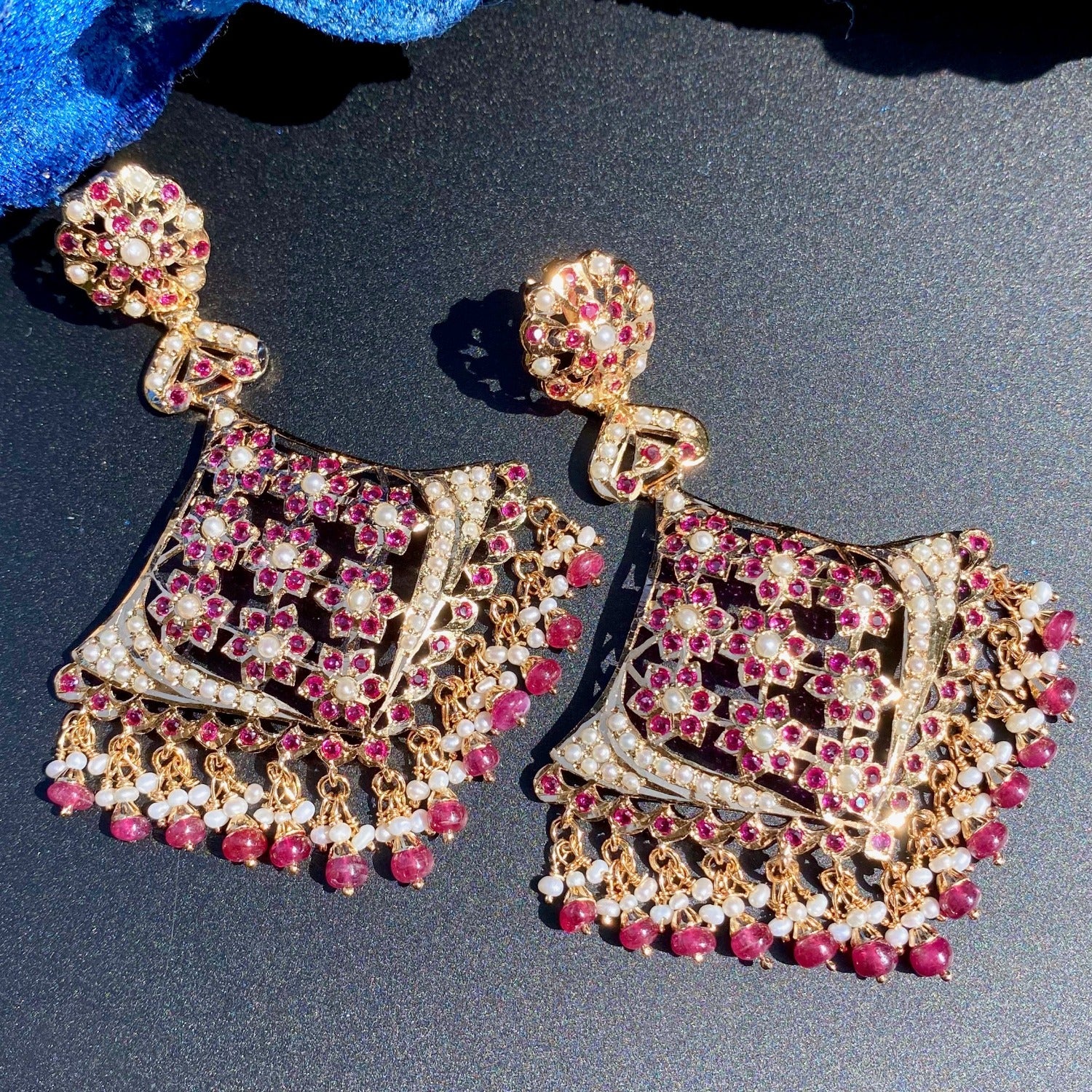 big ruby earrings in jarau