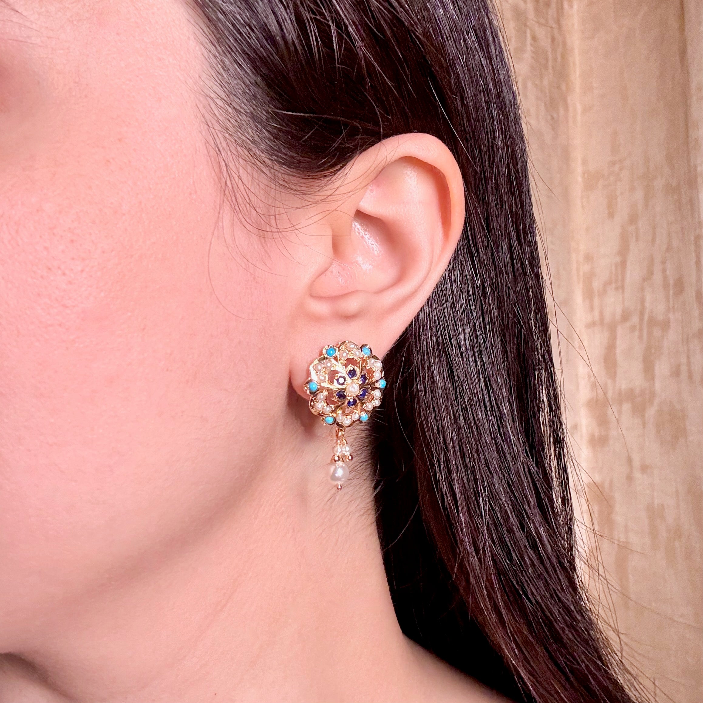 Gold Plated Stud Earrings For Women BER 036