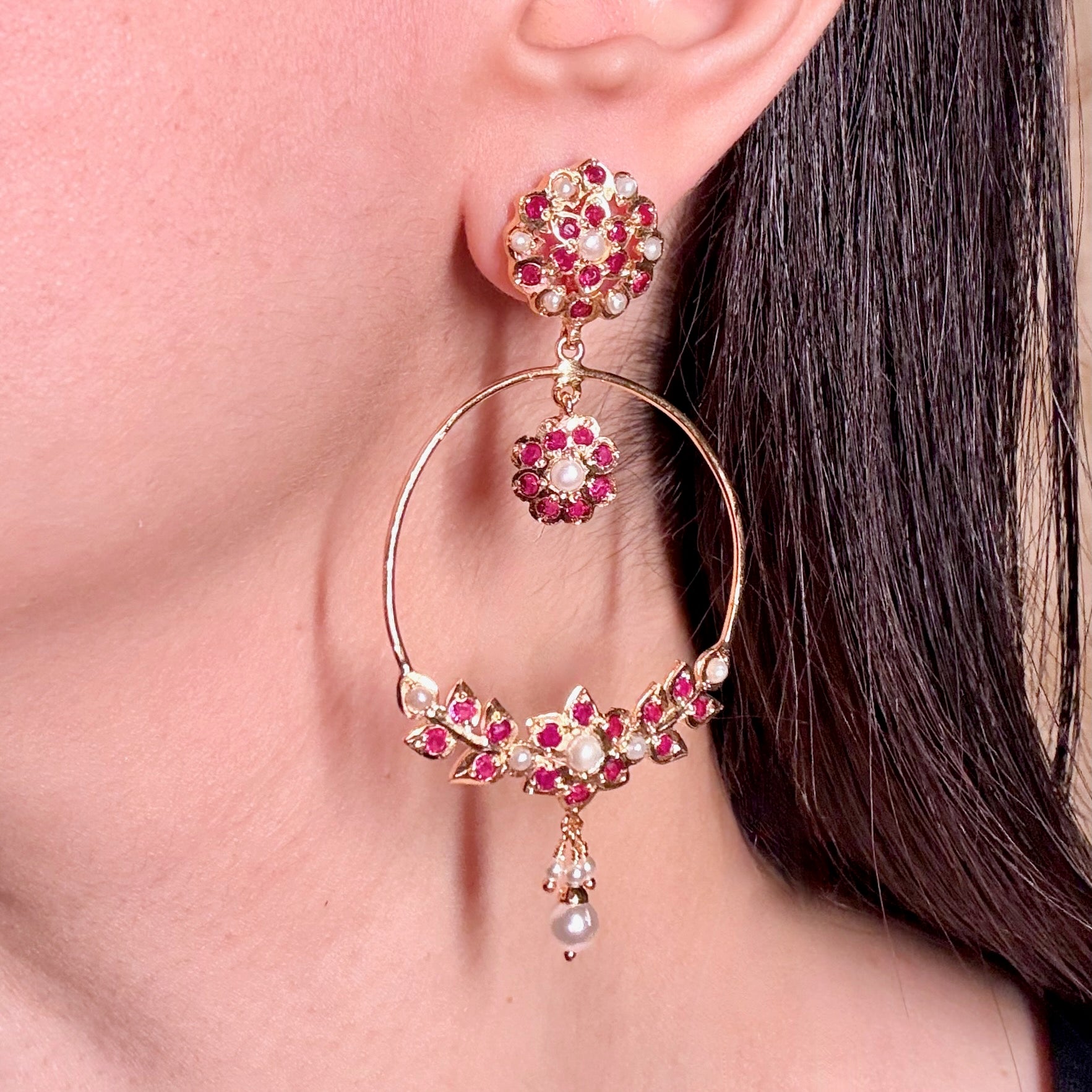 Cute Jadau Chandbali Earrings for Women BER 057