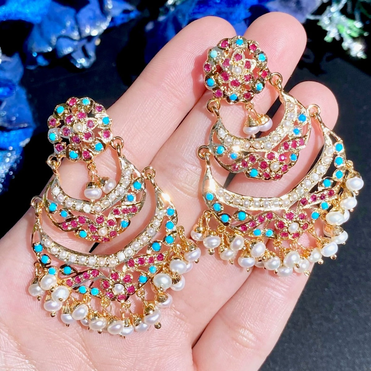 festive wear indian chandbali earrings