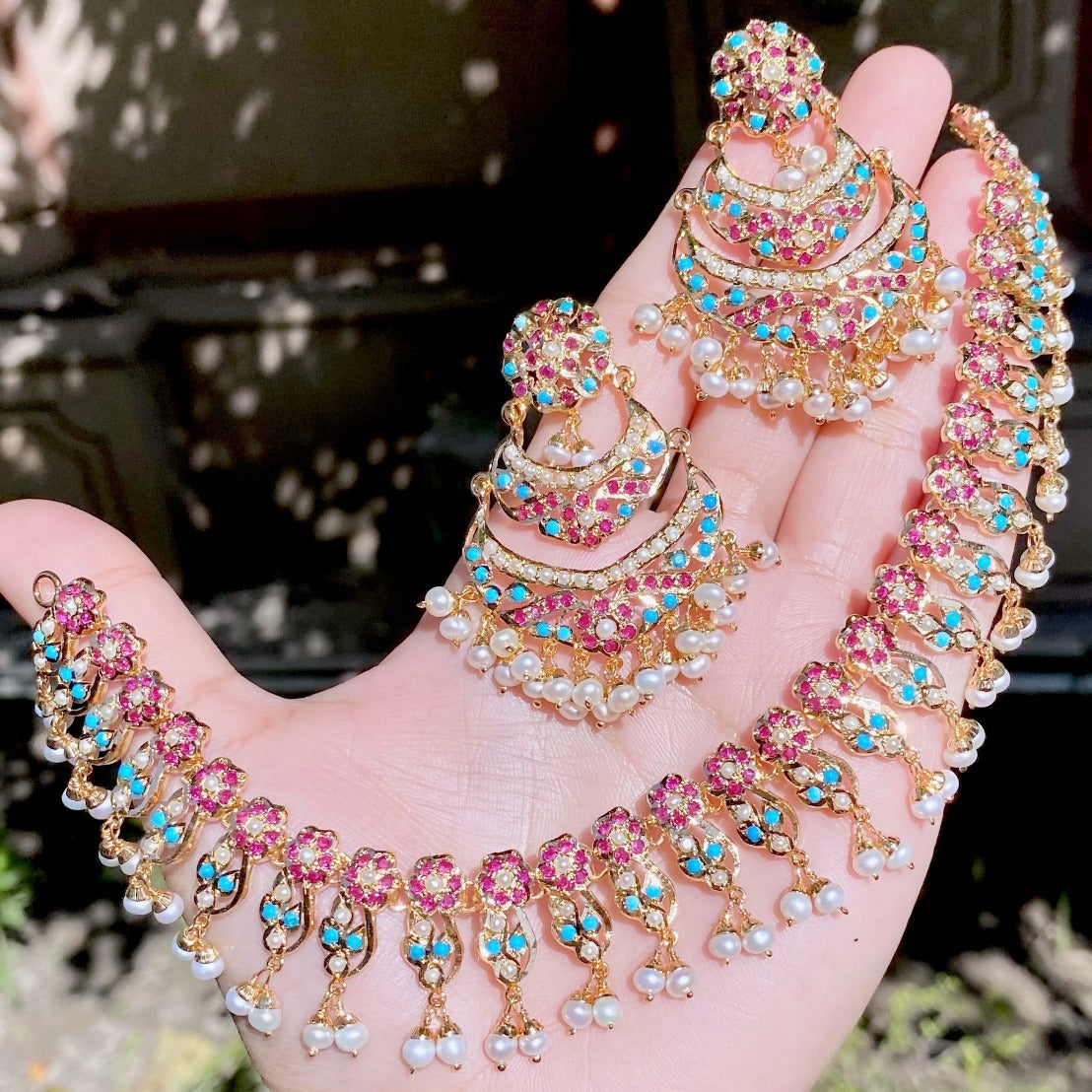 party wear gold plated indian jewelry