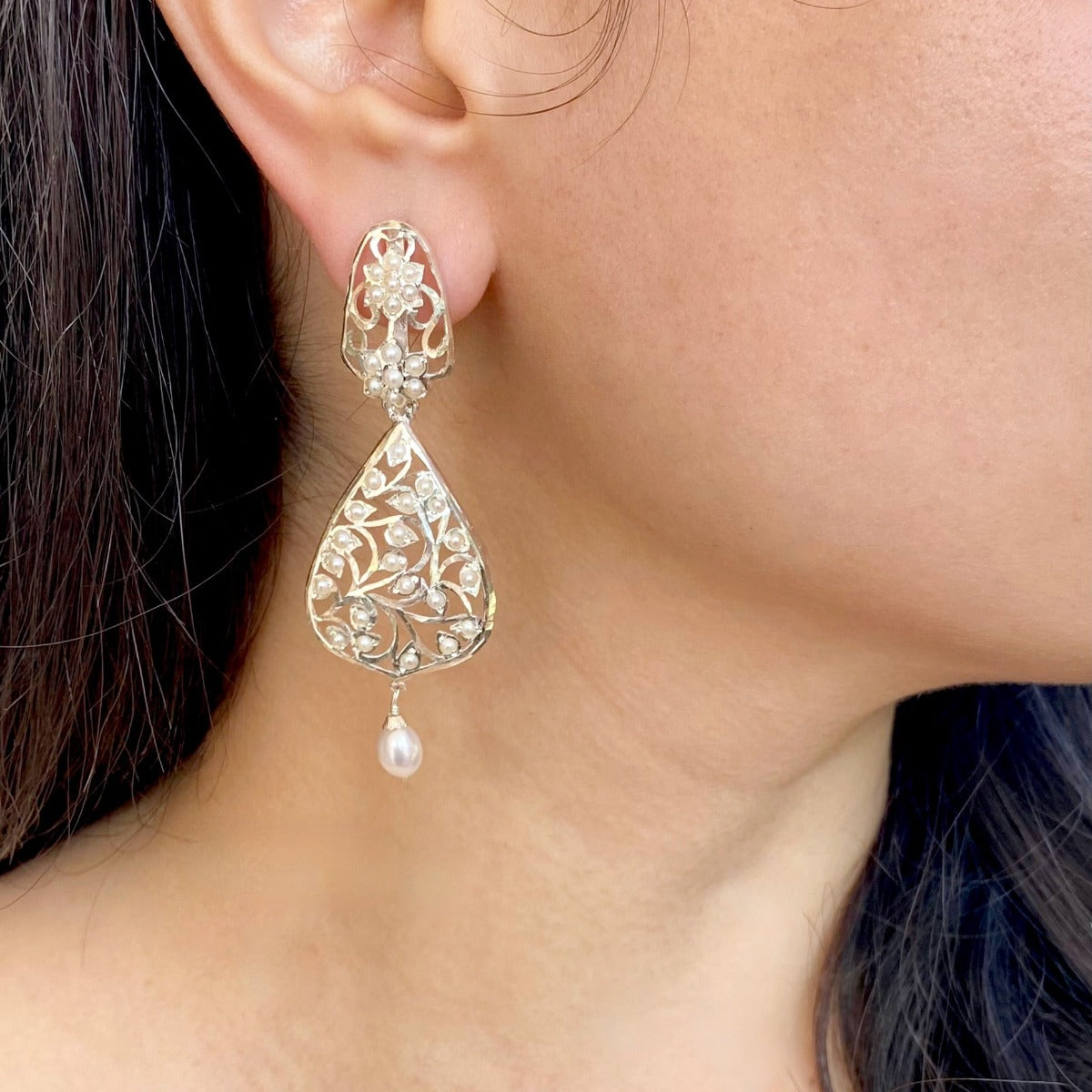 pearl drop earrings edwardian design