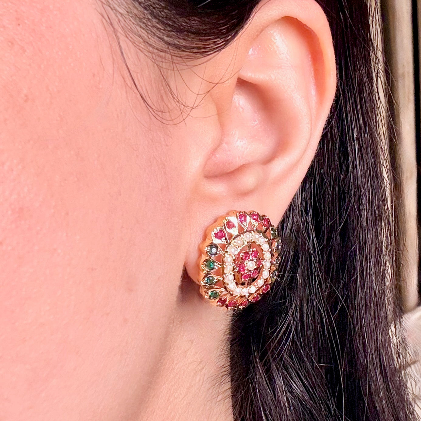 Artificial Amritsari Style Jadau Tops | Gold Plated on Brass BER 093