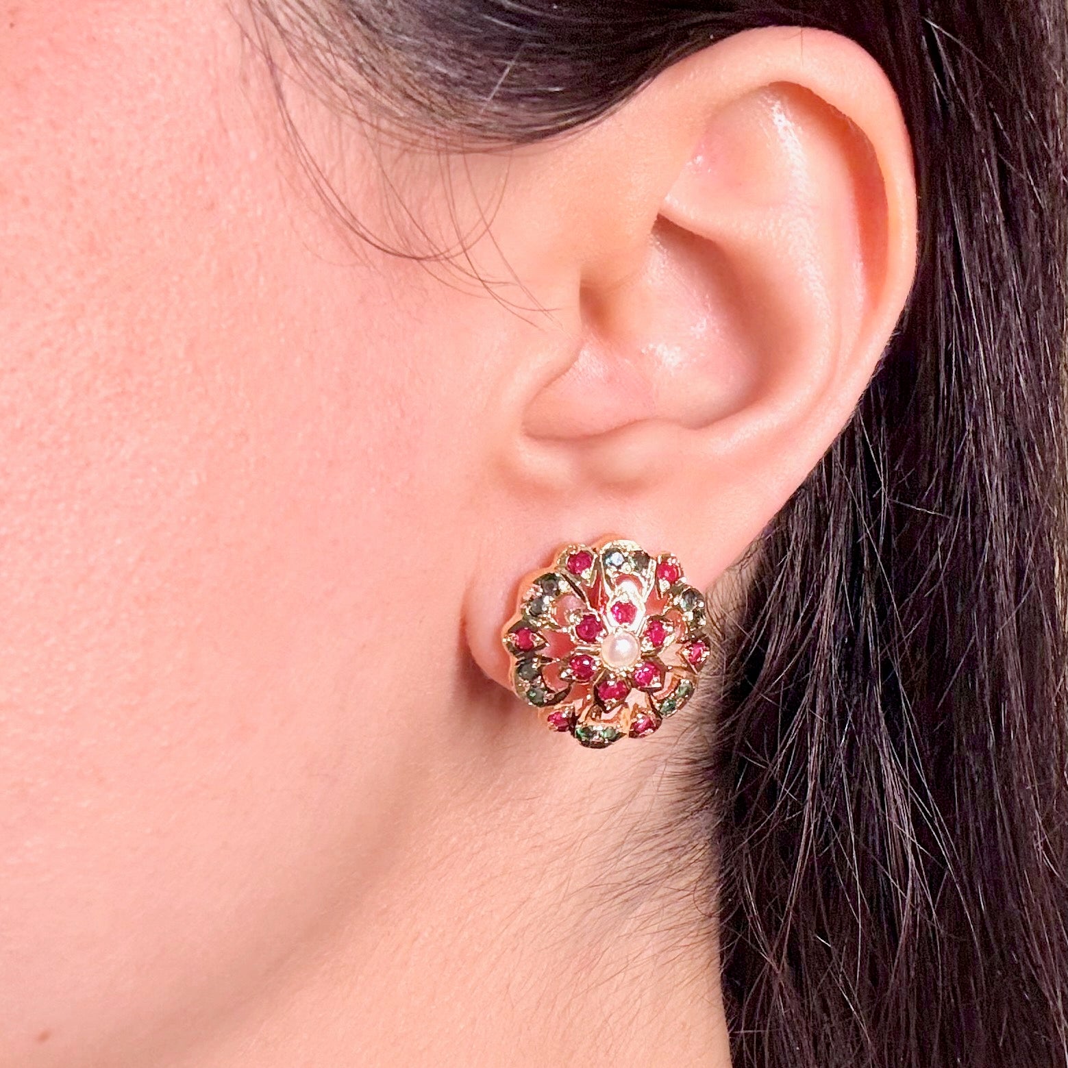 Immitation Hyderabadi Style Jadau Tops | Gold Plated on Mixed Metal BER 087