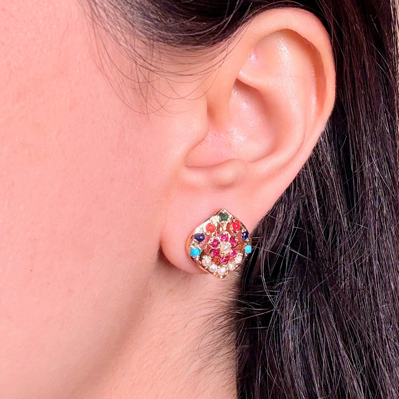 Artificial Hyderabadi Style Jadau Tops | Gold Plated on Brass BER 095