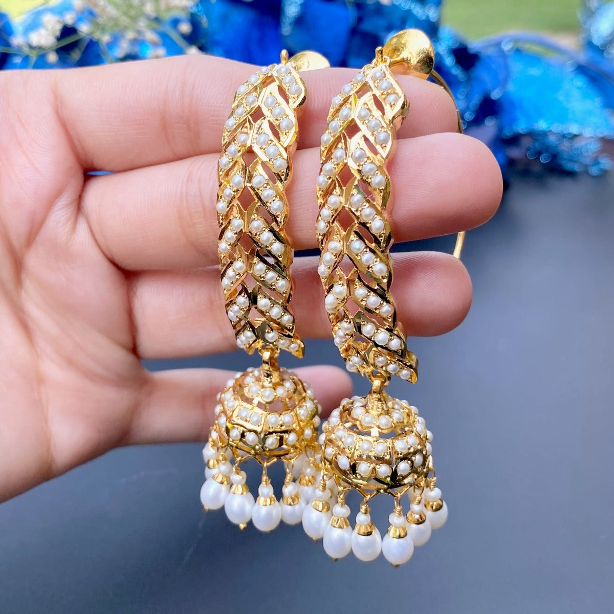 Whispers of Eternity Jhumka Earrings - Mustafa Jewellery