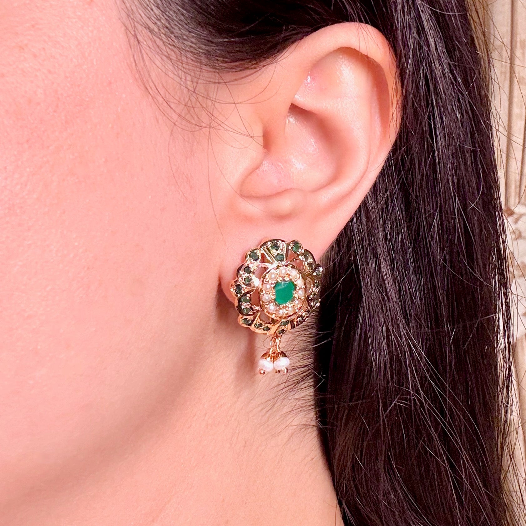 Exquisite Jadau Tops for Girls | Gold Plated on Mixed Metal Base BER 111