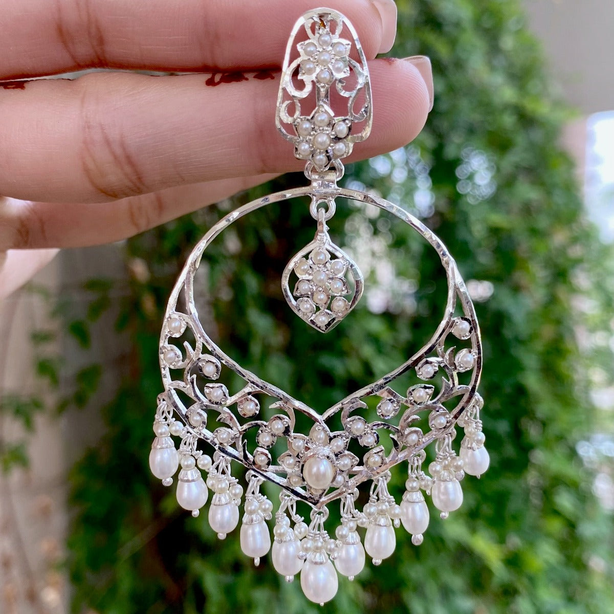 The Isha Silver Chand Bali Earrings-Buy Silver Jewellery Online — KO  Jewellery