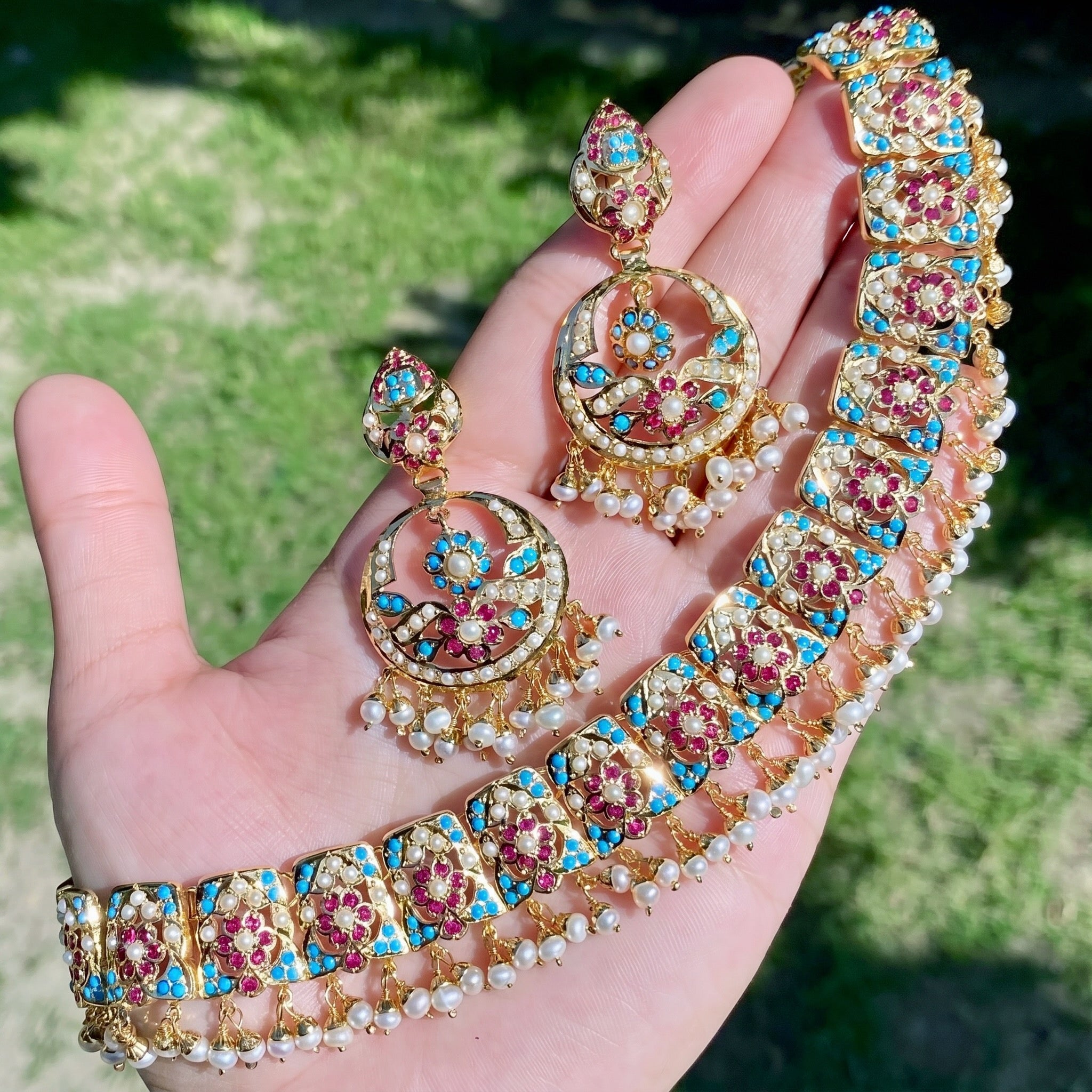 jadau set gold plated