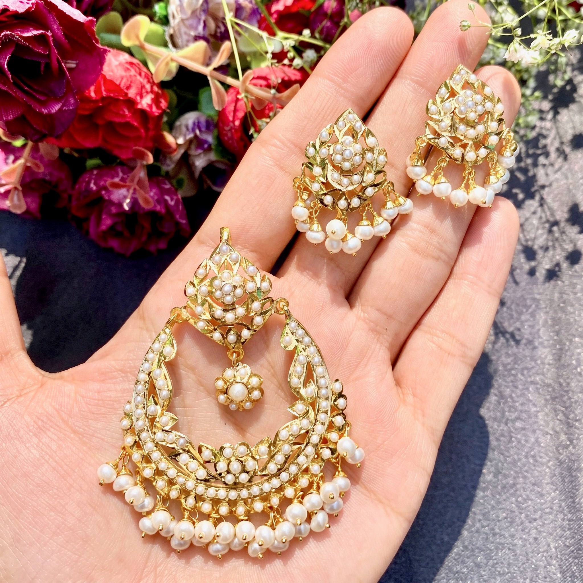 amritsari jadau jewellery in pearl