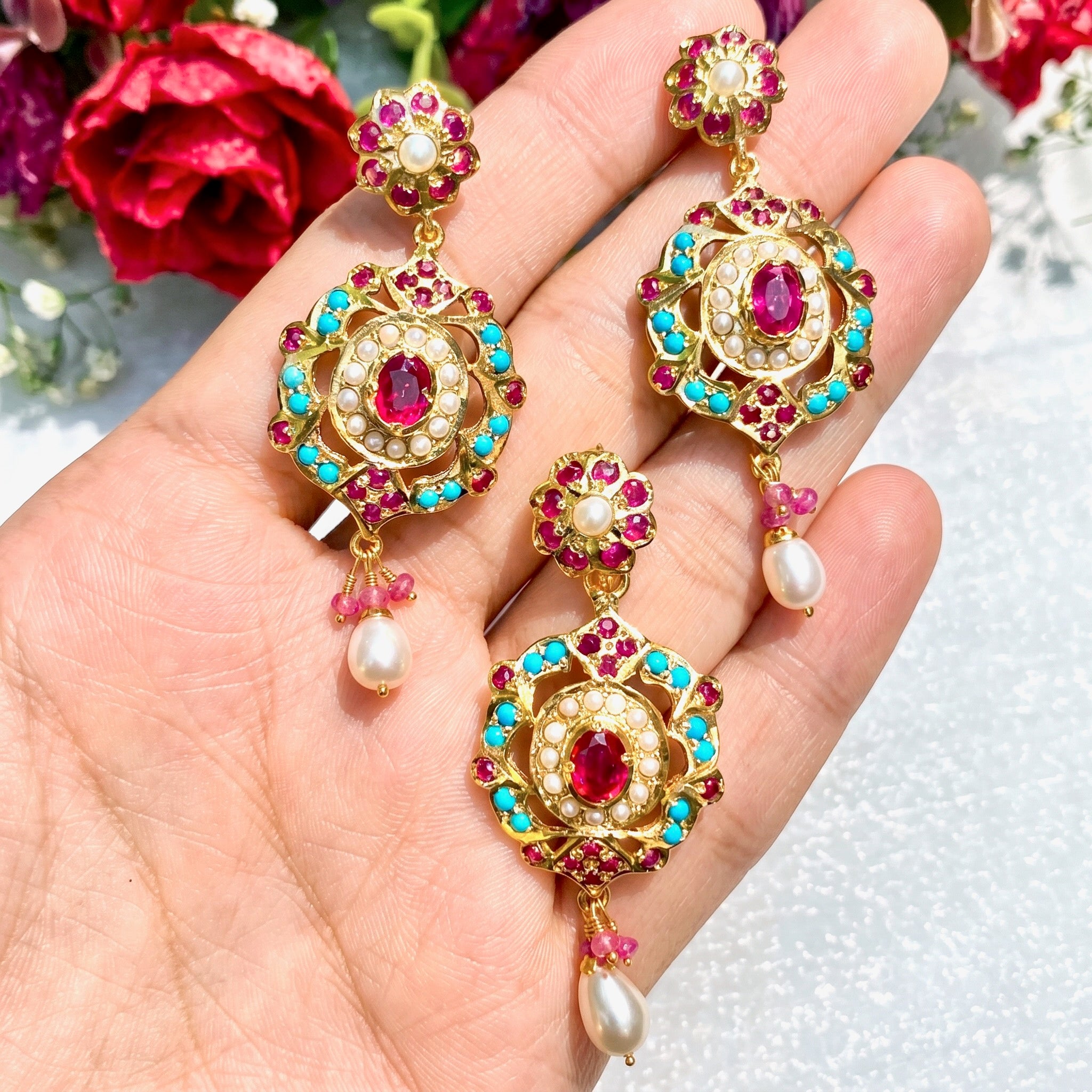 silver gold plated pendant set