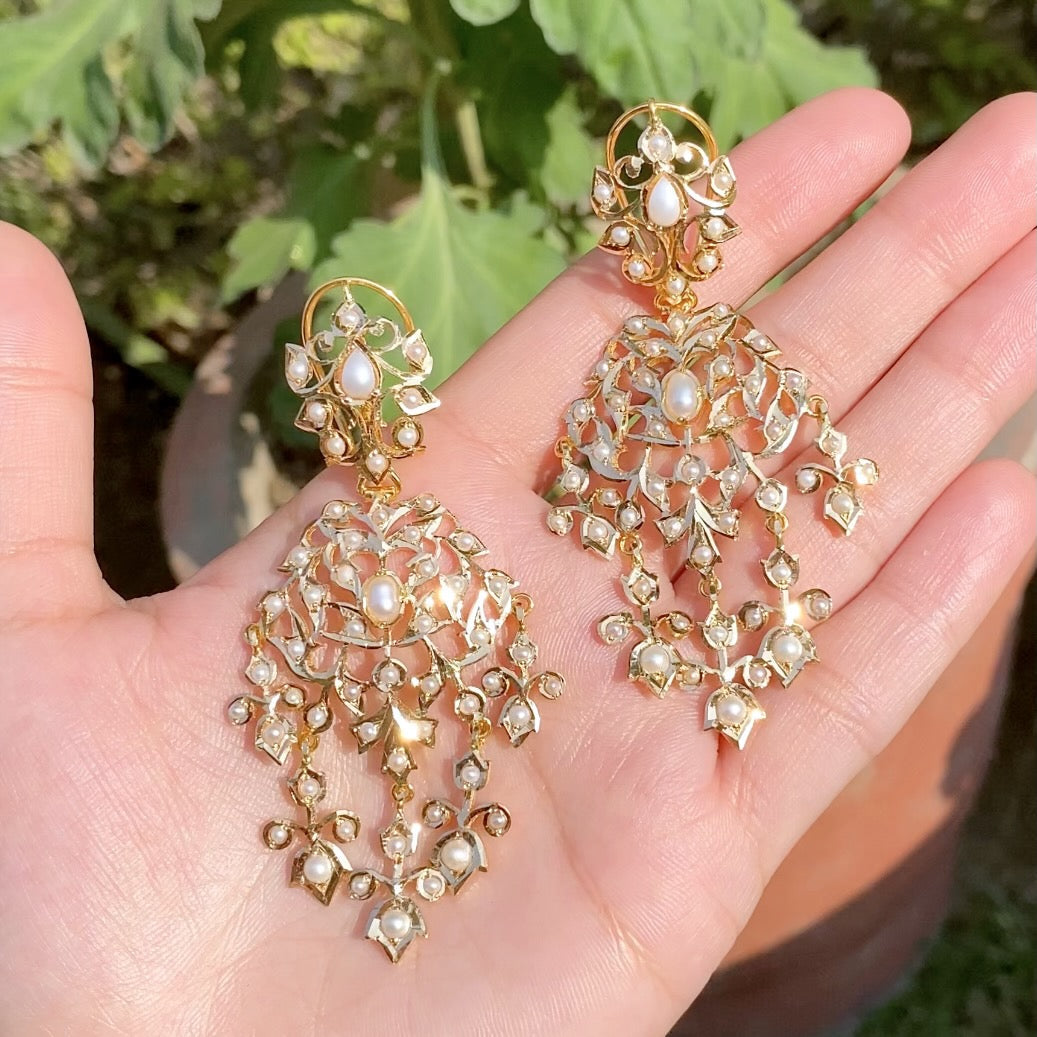 pearl earrings gold for women under 100000