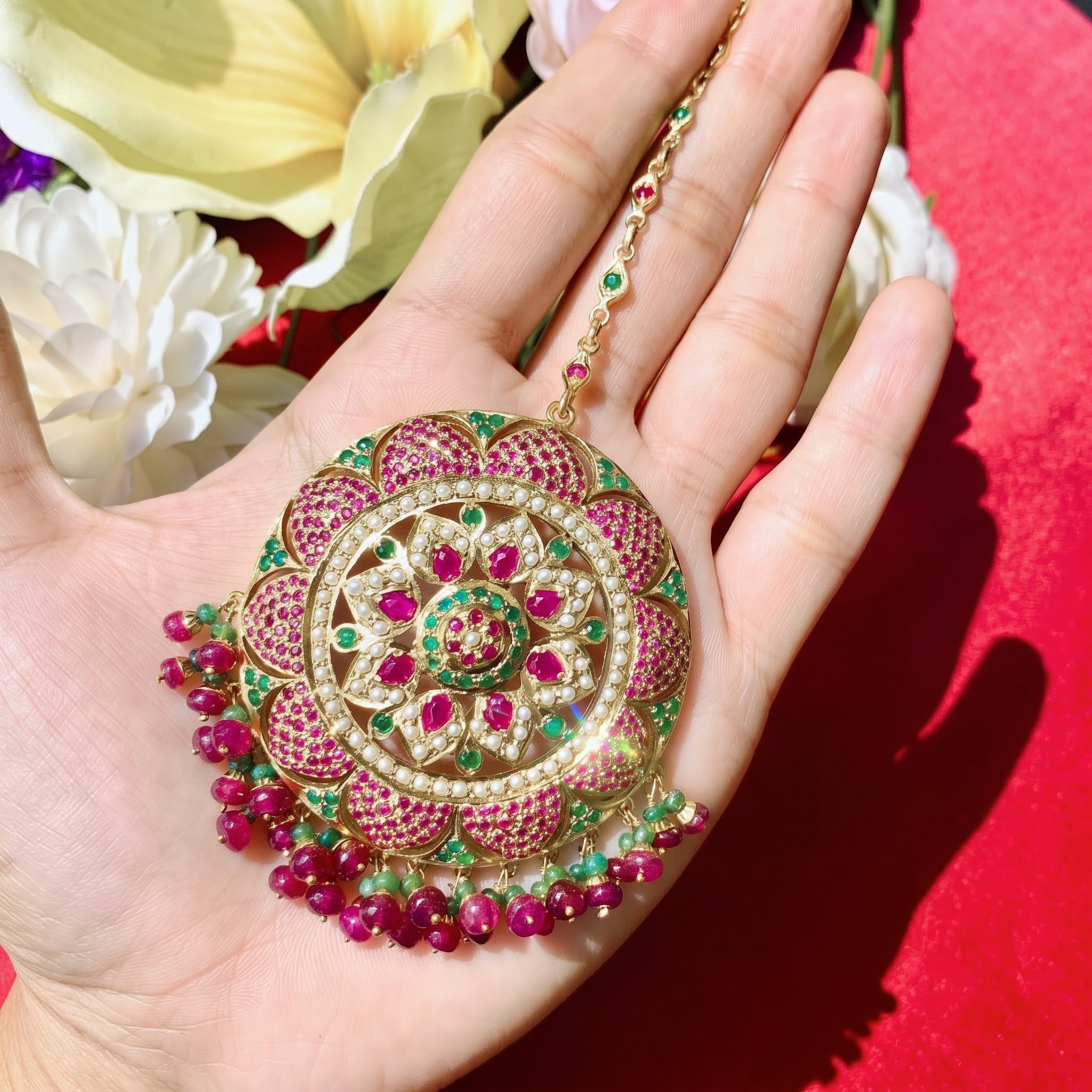 bridal jadau mang teeka
