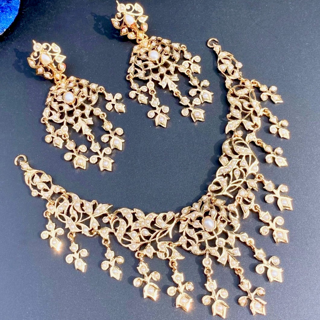 seed pearl necklace set antique edwardian victorian era