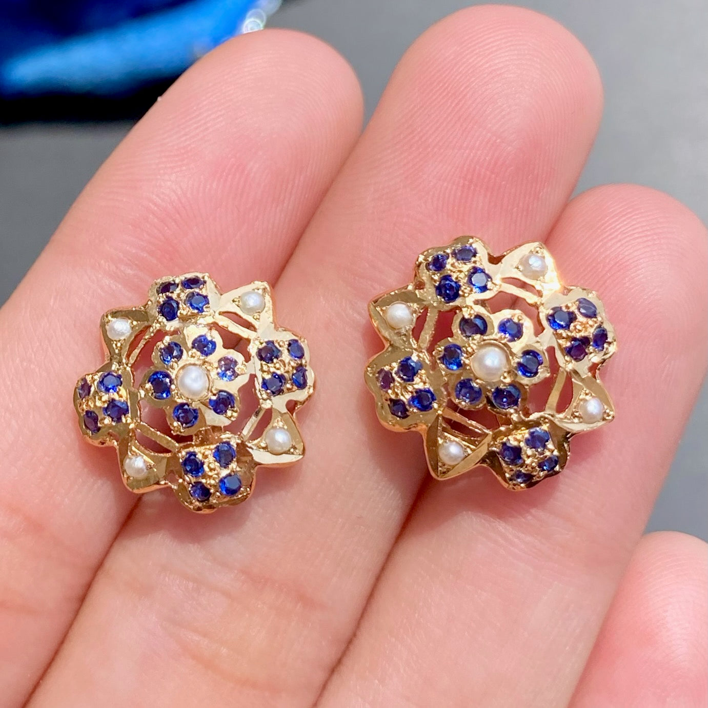 blue stud earrings
