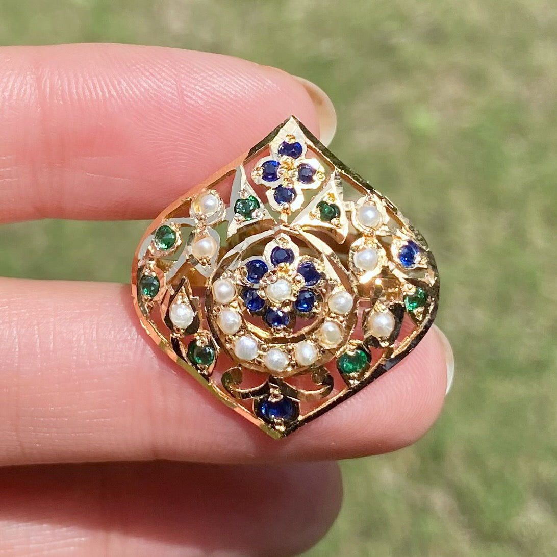 ladies jadau cocktail ring