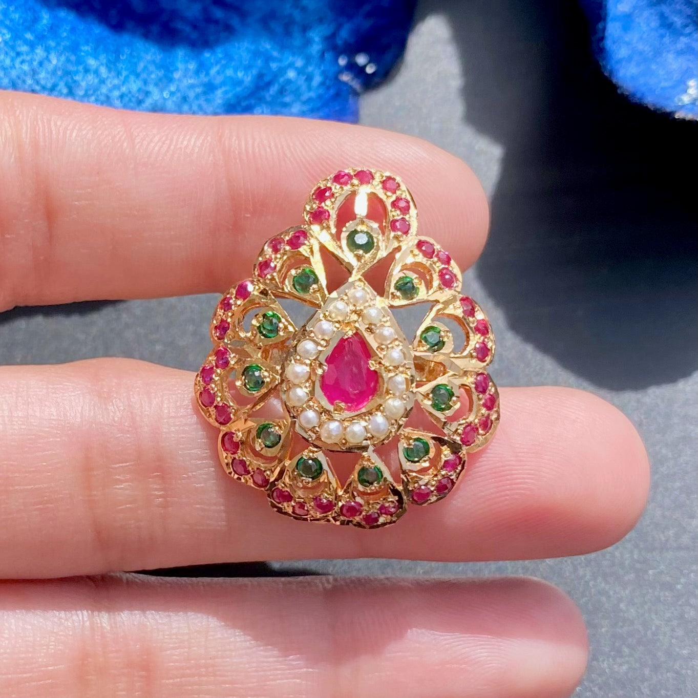 Ladies' Cocktail Ring | Gold Plated Silver | Fine Jadau Jewelry
