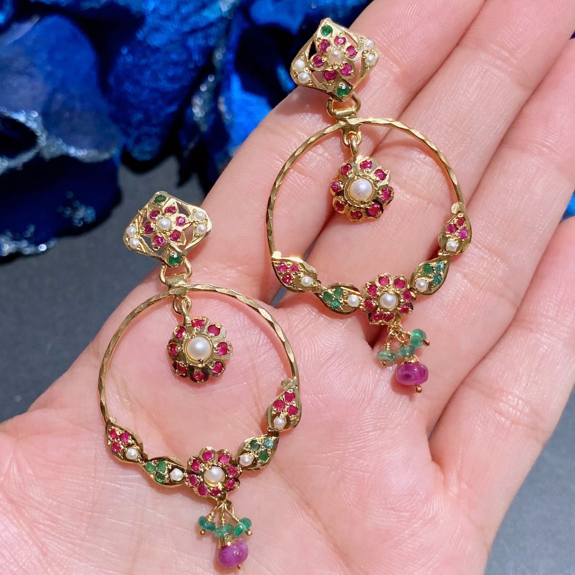 Delicate Chandbali Earrings For Girls | Gold Plated Sterling Silver