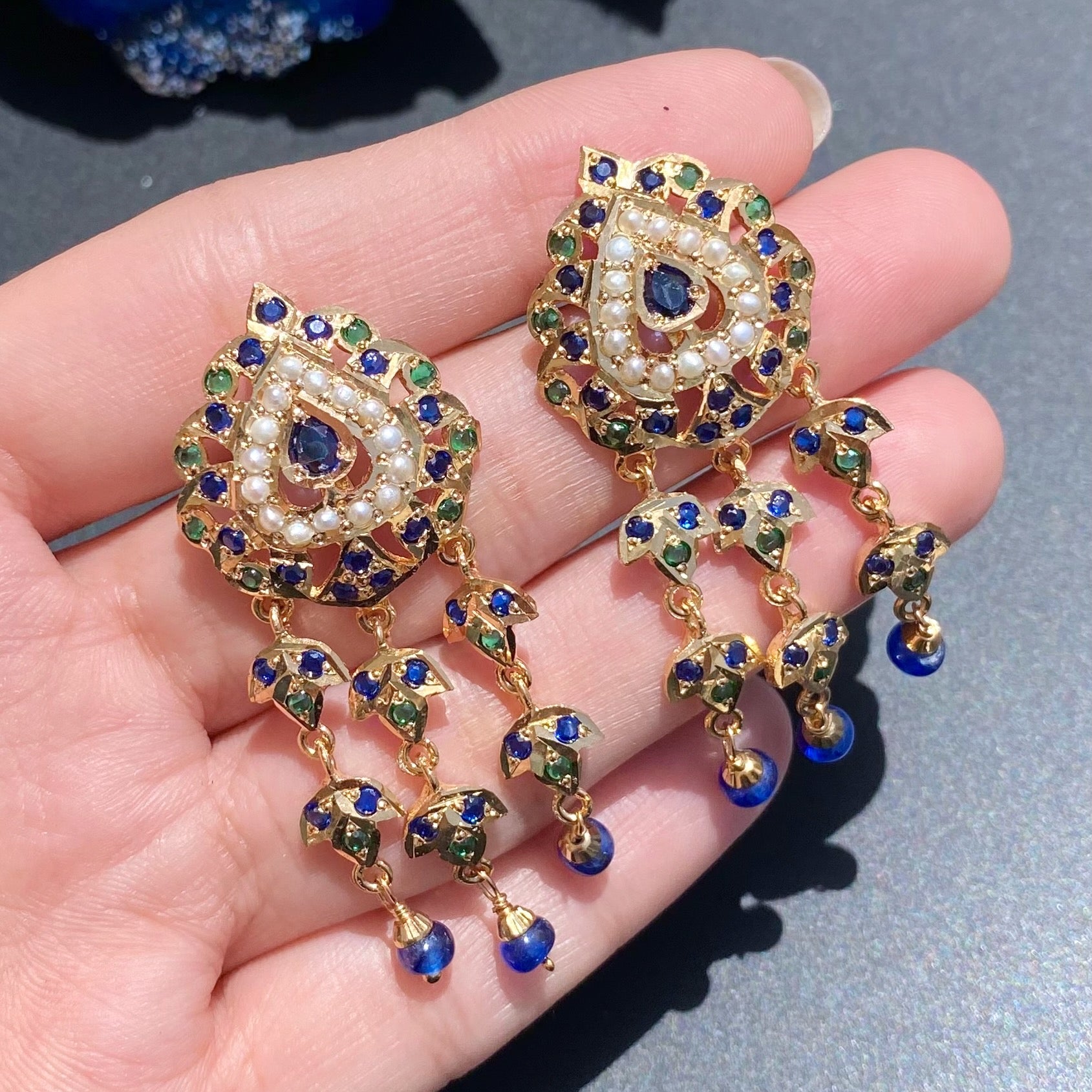 Tribal Earrings | Premium Jadau Craft on Silver Base | Gold Plated