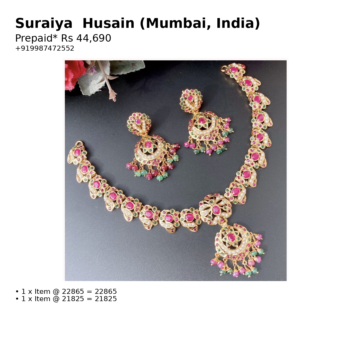 Custom Order – Suraiya  Husain – 2025-12-23 15:33