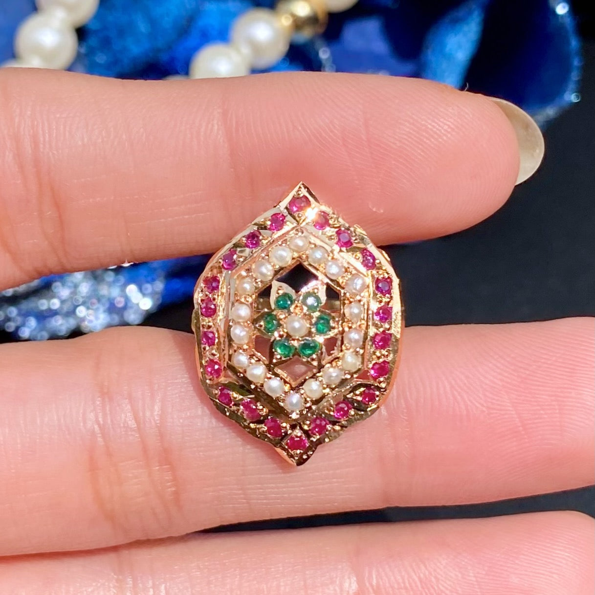delicate jadau ring gold plated silver