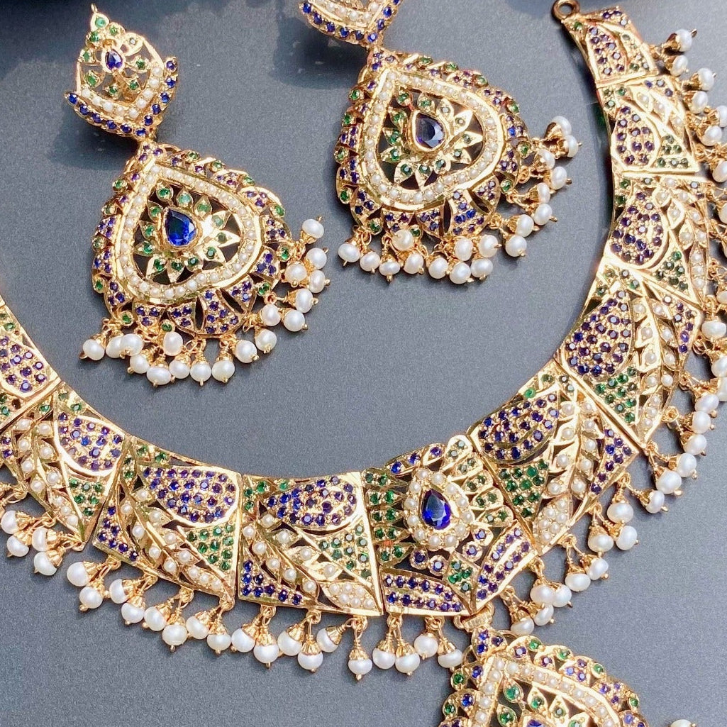 bridal wear set in sapphire colors
