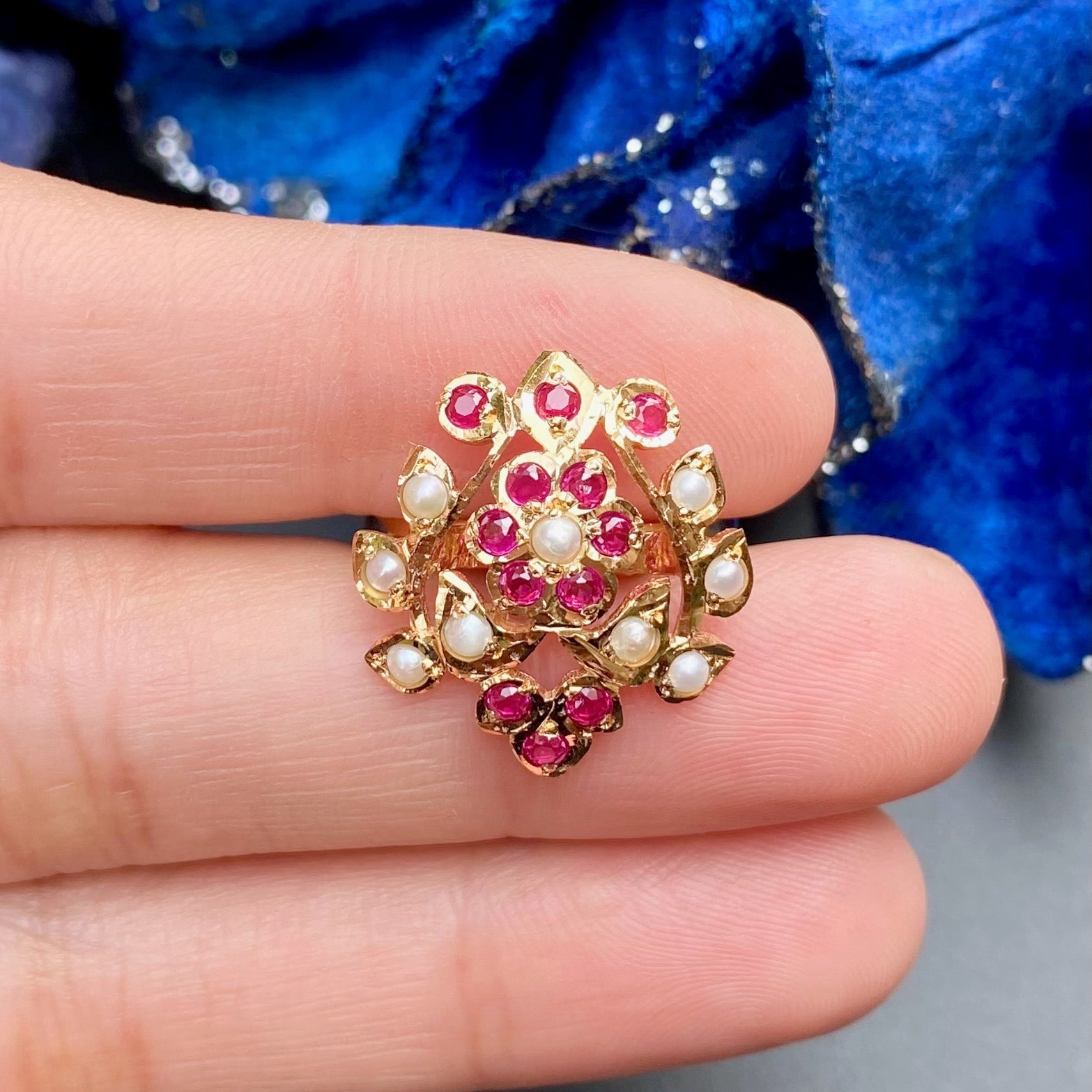 Jadau Ring For Girls | Gold Plated on Silver Jewelry For Gifting LR 073
