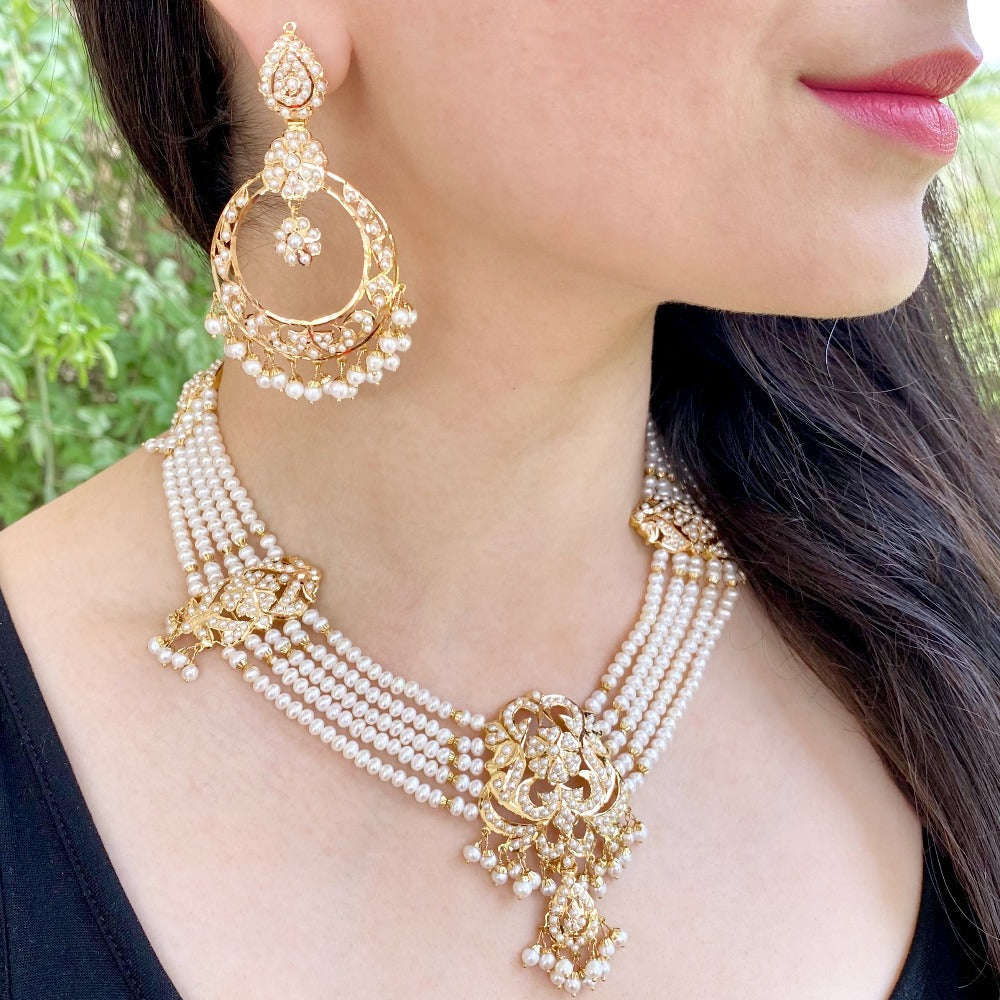 gold sitarami set pearls