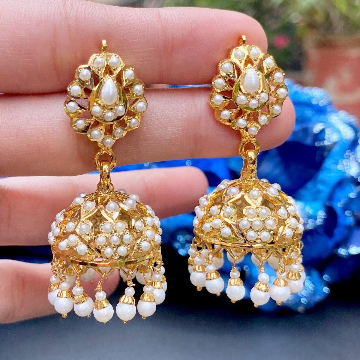 hyderabadi pearl jhumka