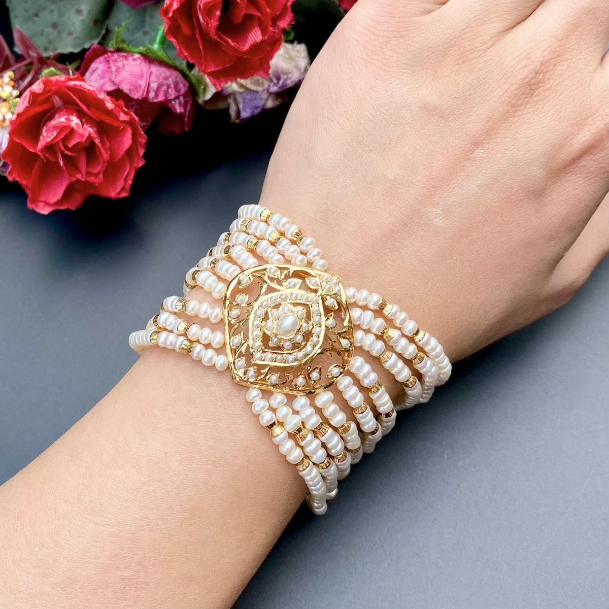 artificial jadau bracelet