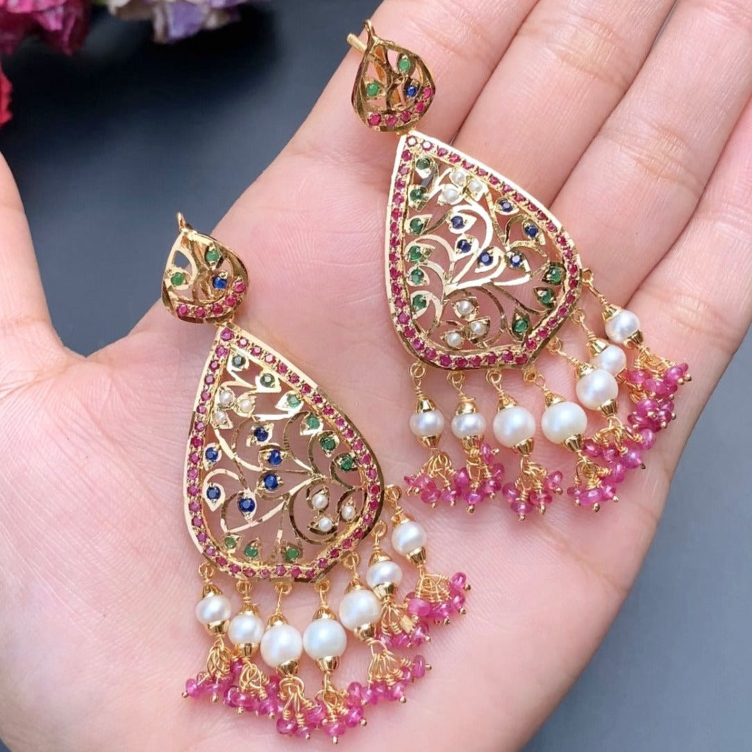 pakistani jadau earrings design