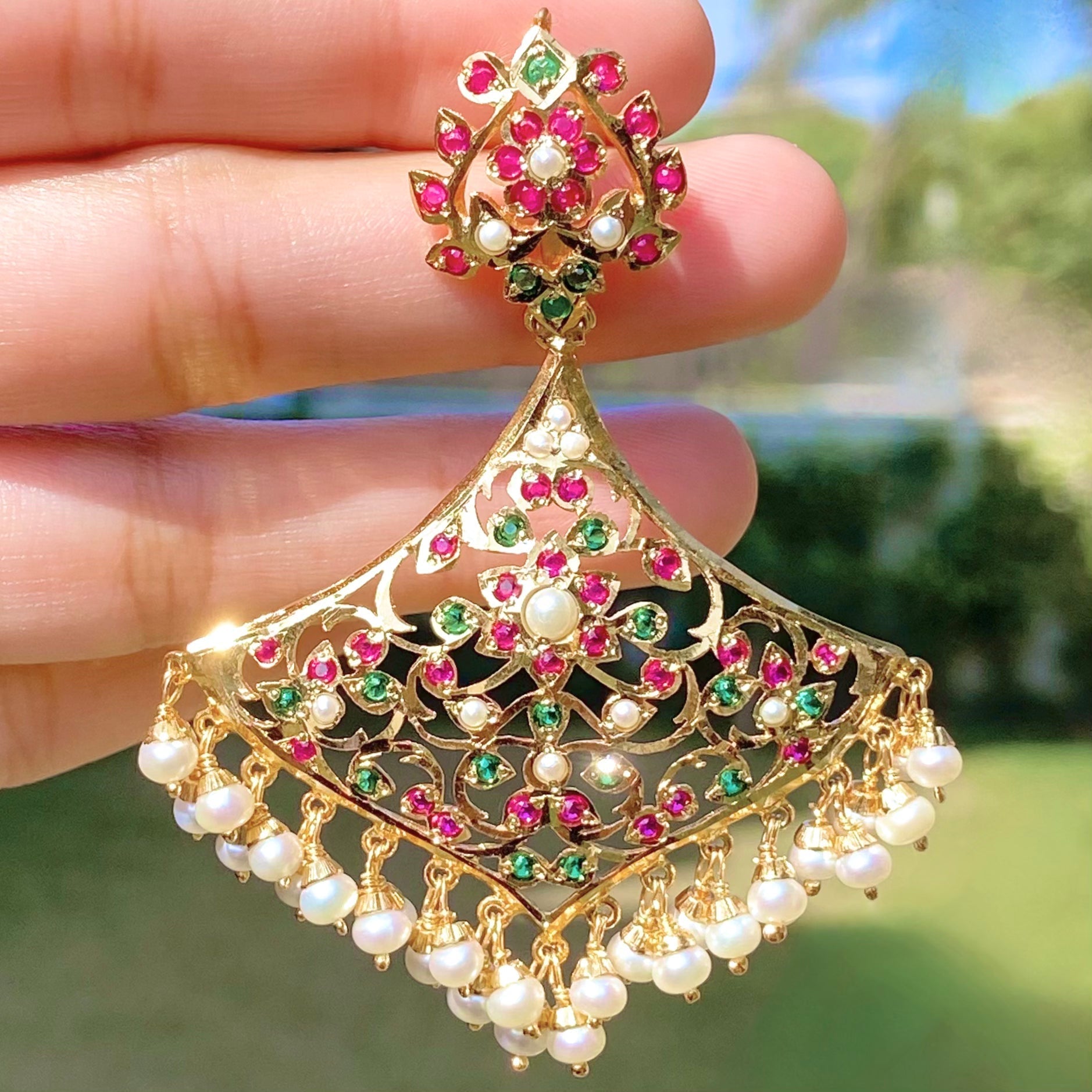 jadau earrings in sterling silver with gold plating