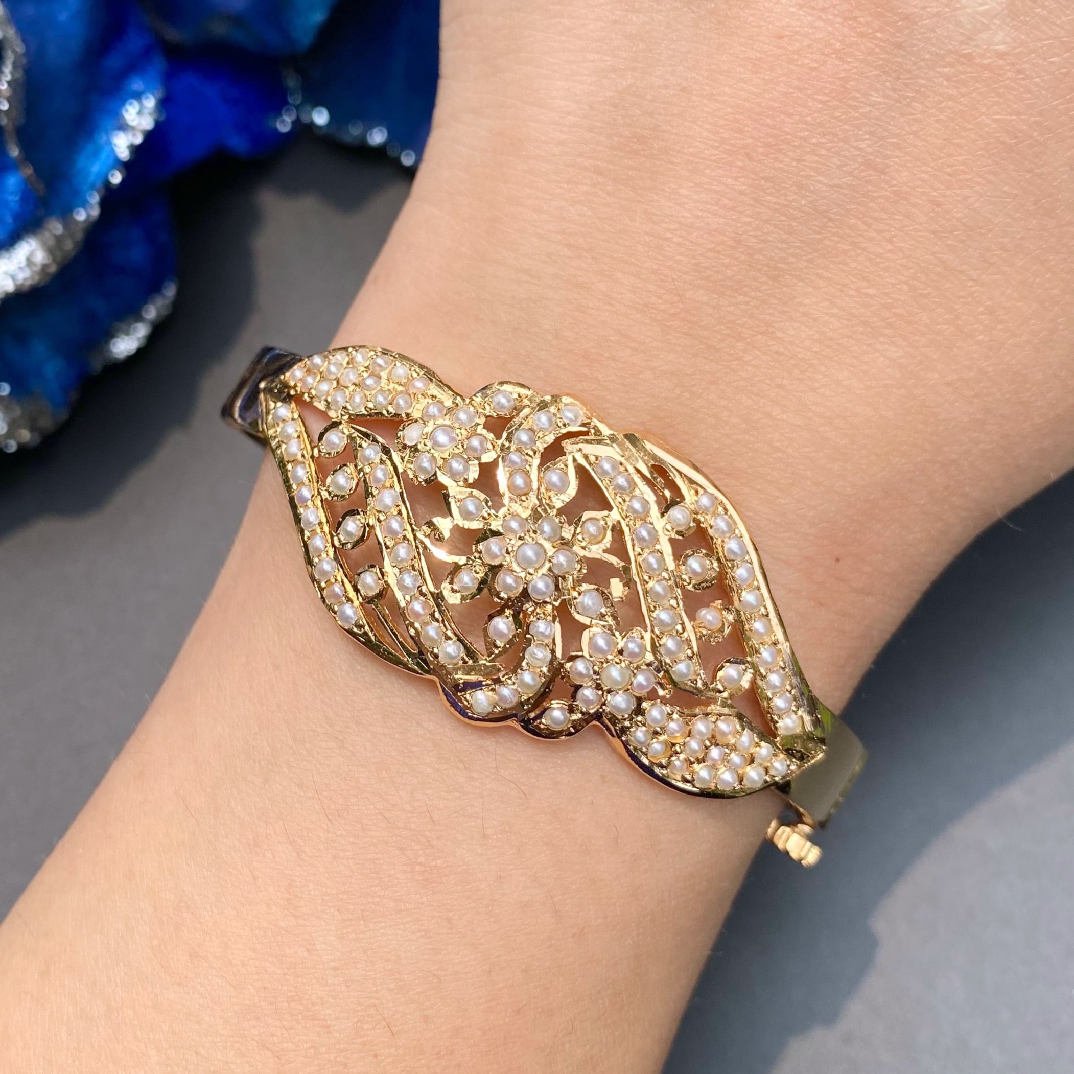 Sleek Pearl Bracelet For Women | Jadau Jewelry