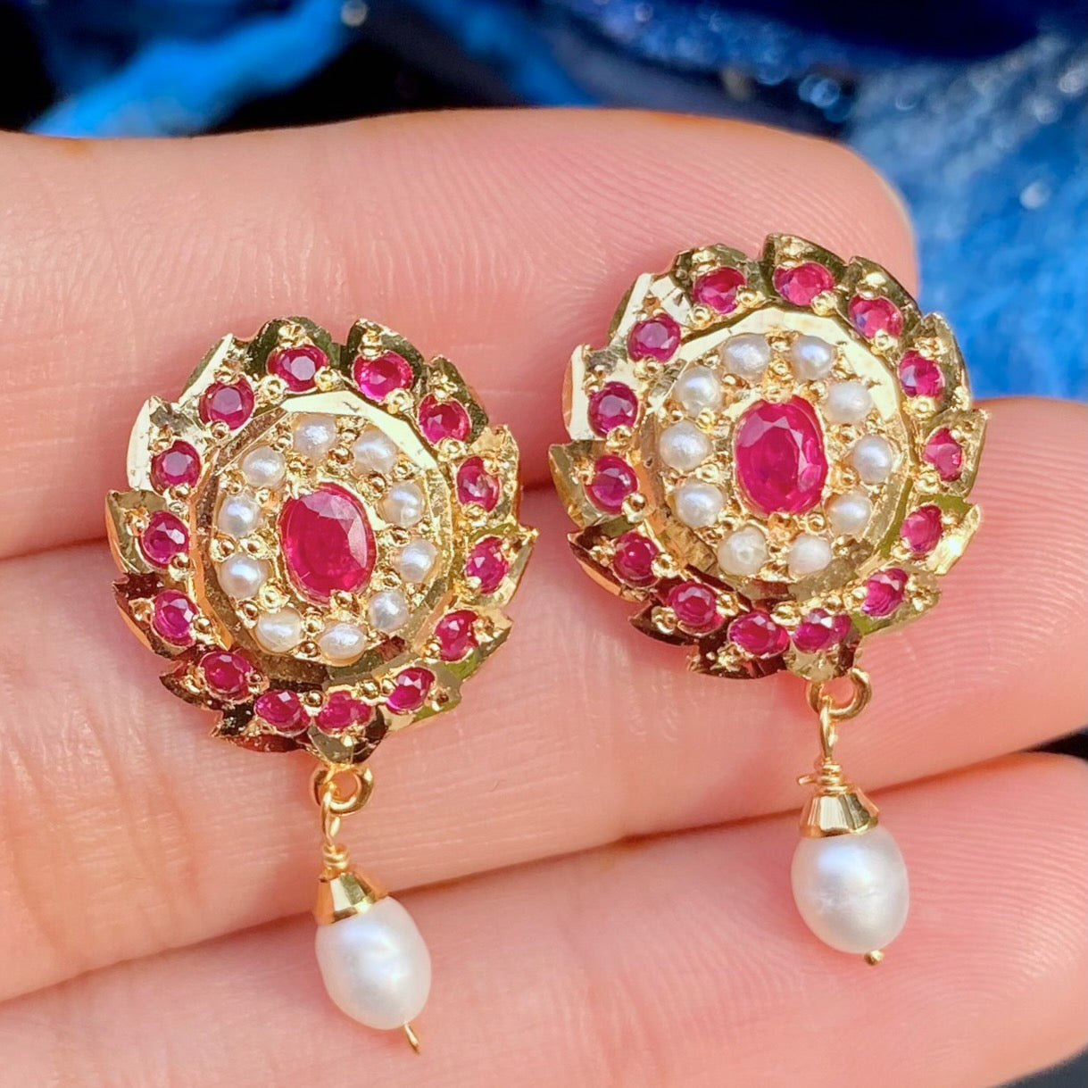 small oval jadau tops